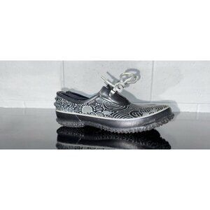 Bogs Urban Farmer Womens WP Work Gardening Rain Shoes Size 8 Black Gray Floral